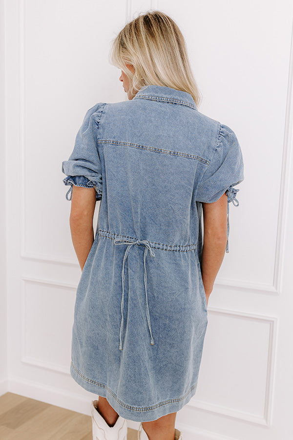 Bistro Hangout Denim Mini Dress