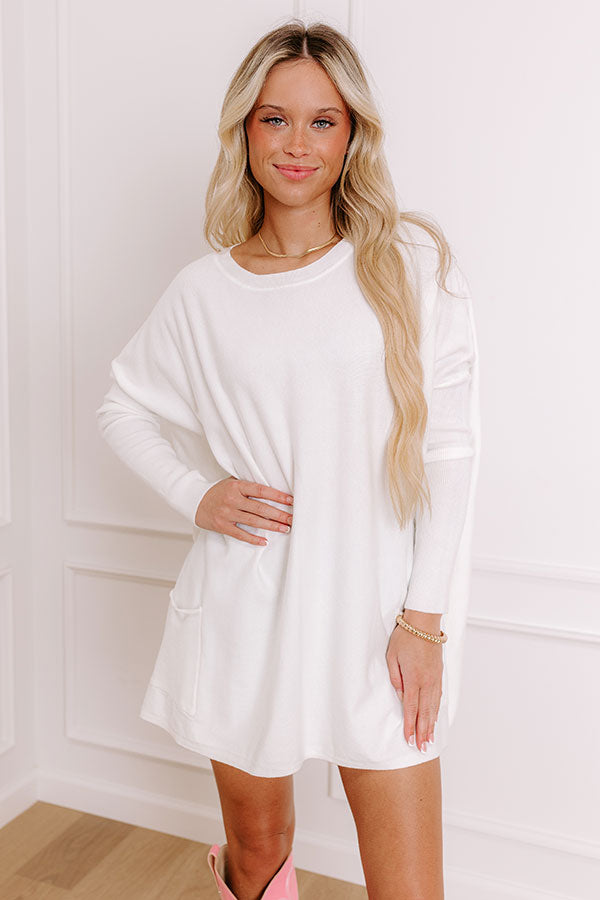 Always Cozy Sweater Top in White