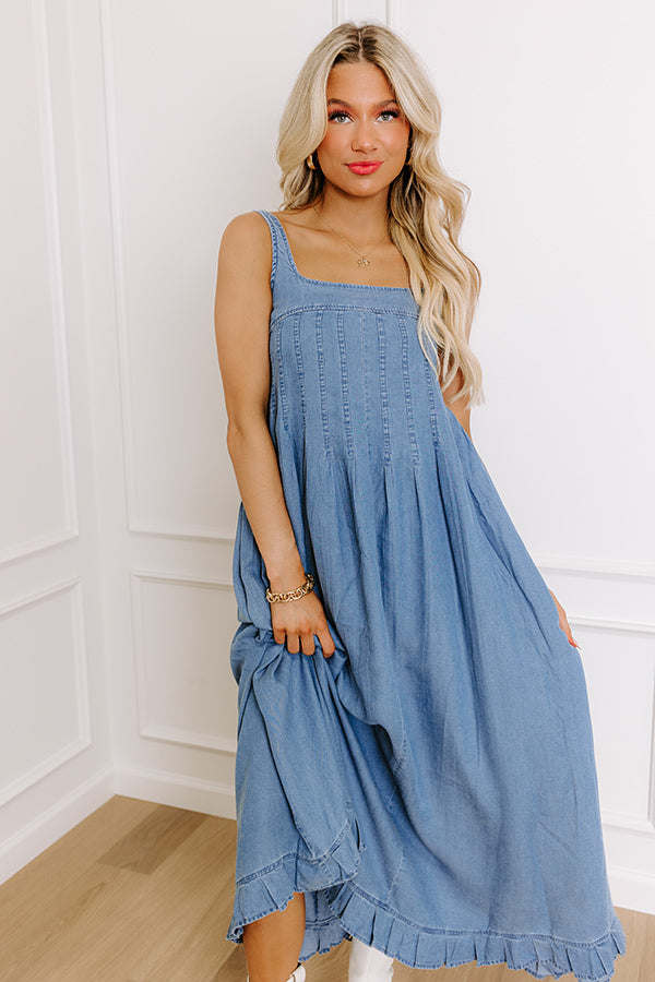 Sunshine On The Mind Chambray Maxi Dress