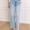 JUST USA Carley High Waist Wide Leg Jean in Light Wash Image - 1