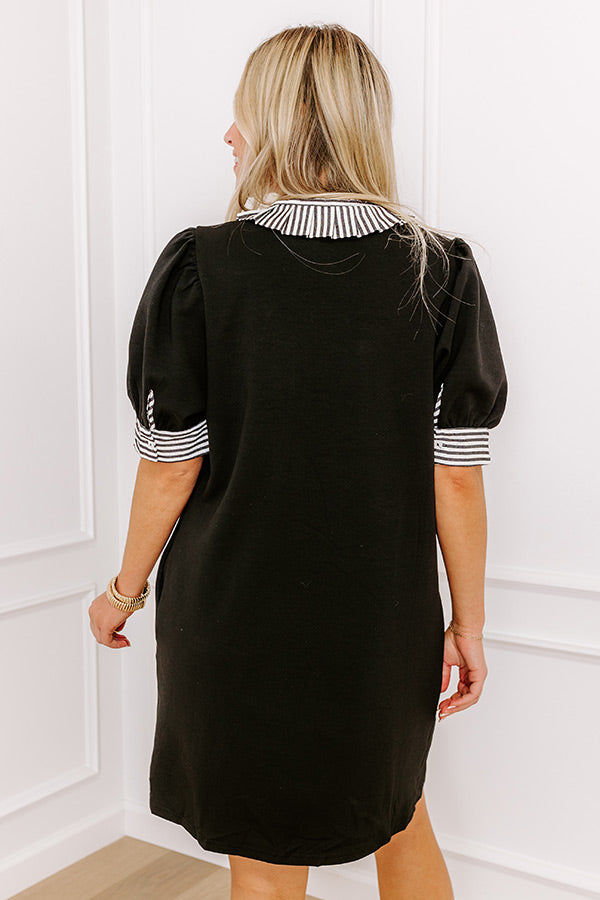 Yacht Club Livin' Mini Dress in Black