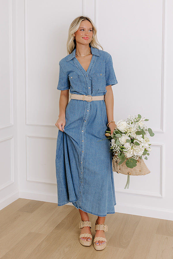 jolene chambray midi dress Pomander Place | Dresses | Pomander Place New Jolene Chambray Midi Dress Size Xl