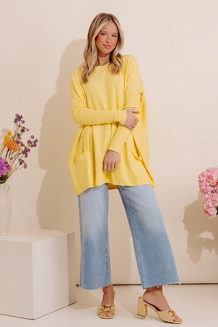 Always Cozy Sweater Top in Yellow Image - 1