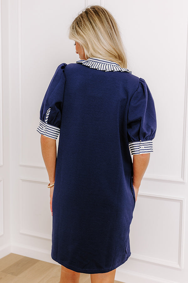 Yacht Club Livin' Mini Dress in Navy