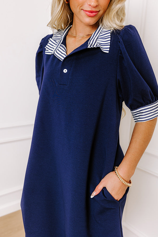 Yacht Club Livin' Mini Dress in Navy