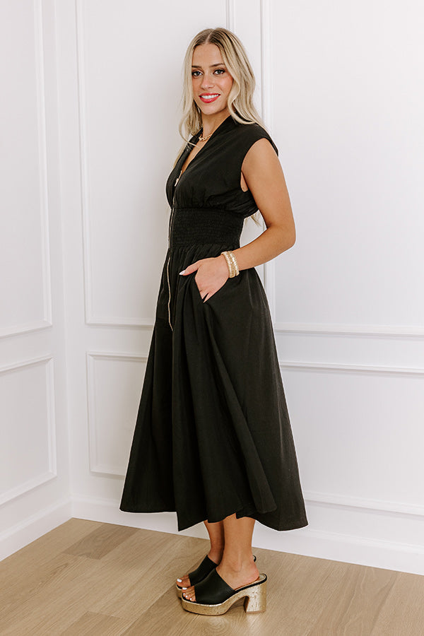 Chic Ensemble Midi Dress in Black