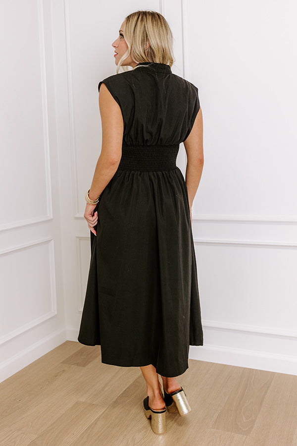 Chic Ensemble Midi Dress in Black