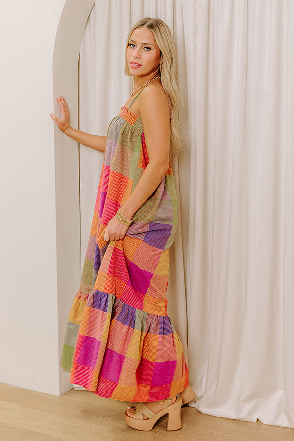 Sedona Sunsets Color Block Midi Dress