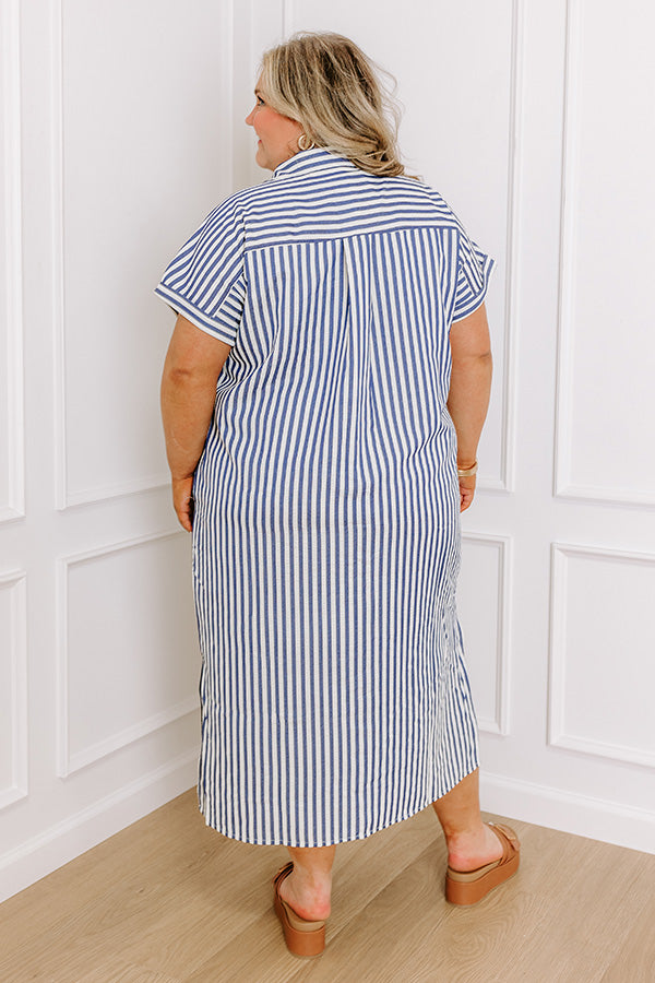 Coastal Charisma Stripe Midi Dress Curves