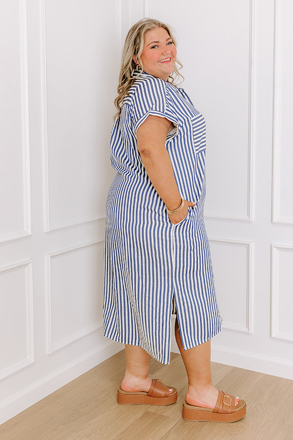 Coastal Charisma Stripe Midi Dress Curves