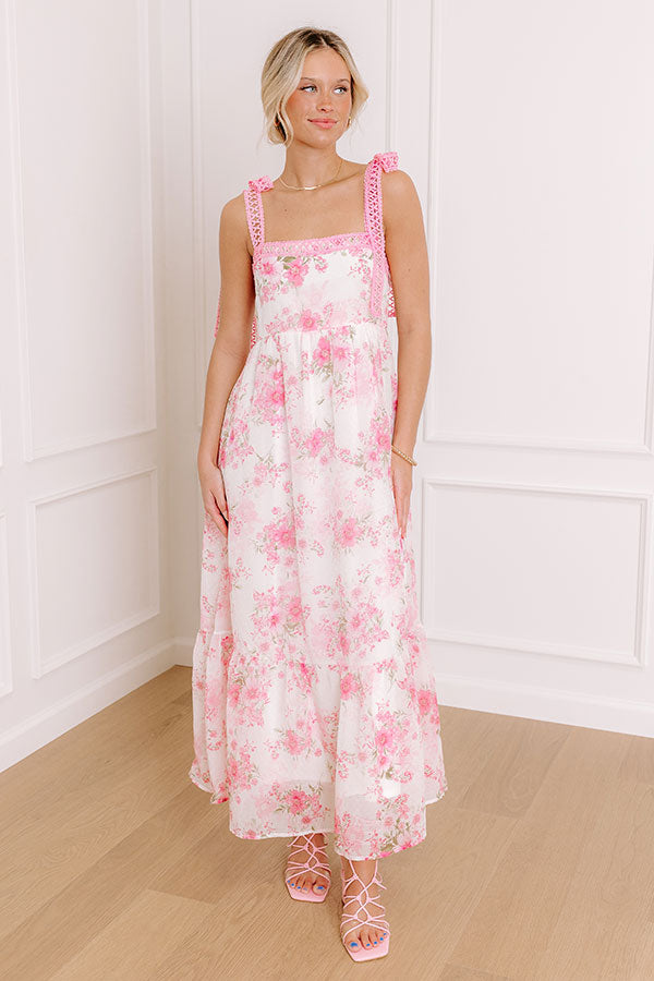 Countryside Estates Floral Maxi Dress in Pink