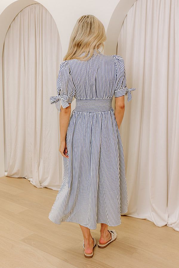 Pier My Way Stripe Midi Dress