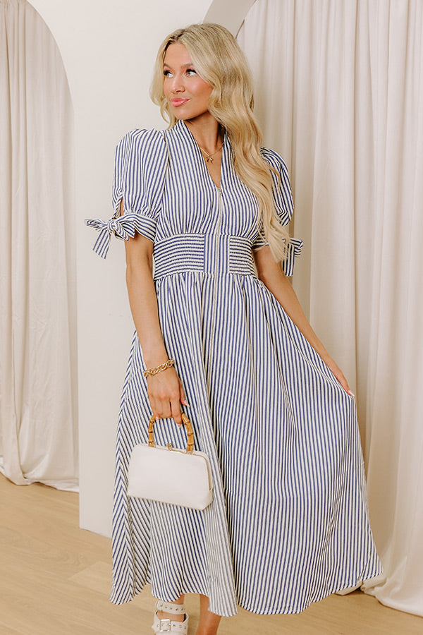 Pier My Way Stripe Midi Dress