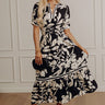 Whimsical Days Floral Midi Dress in Black Image - 1