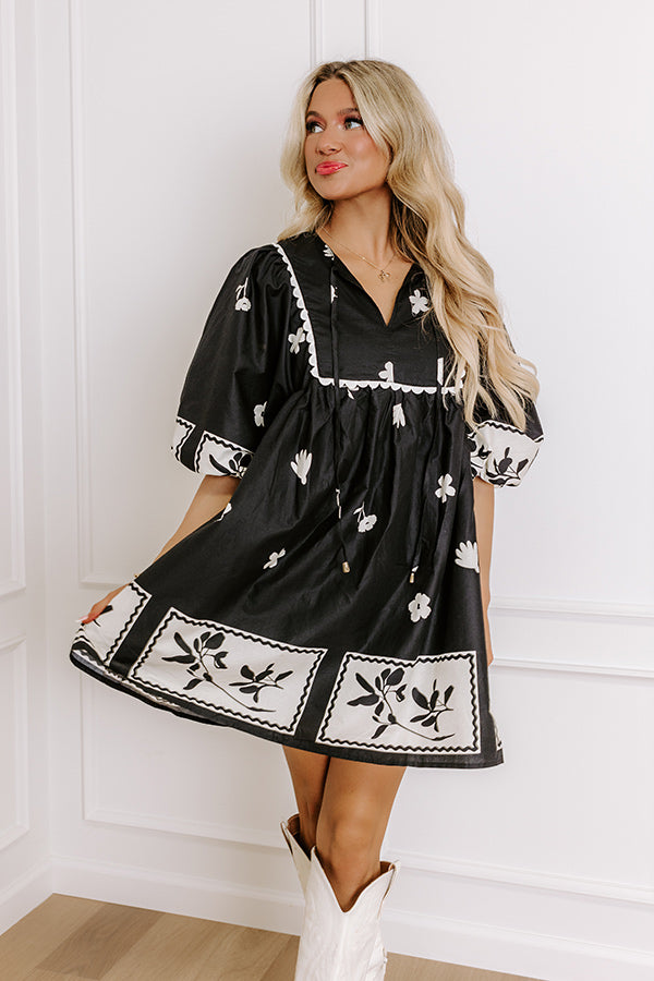 Picture Perfect Floral Mini Dress in Black