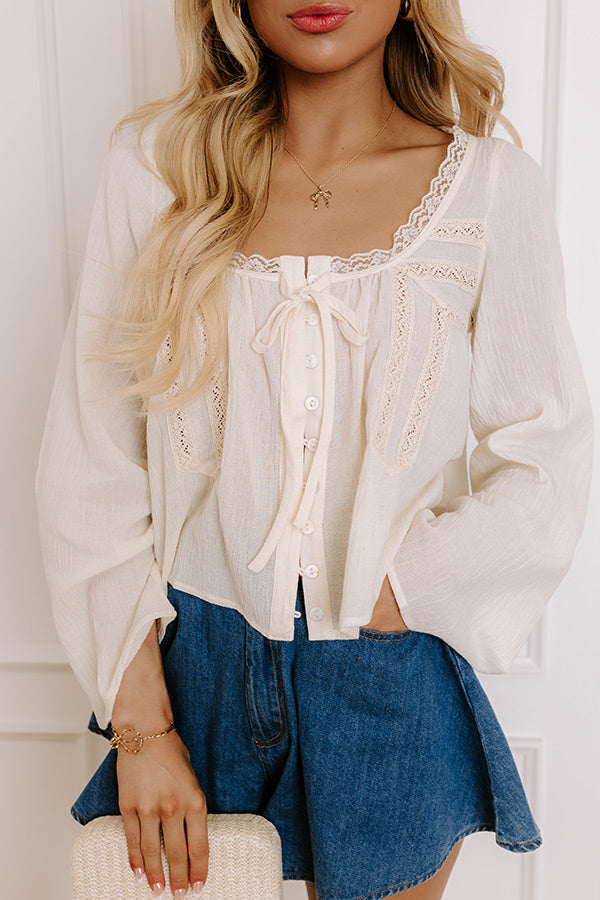 Boho Energy Lace Top in Cream