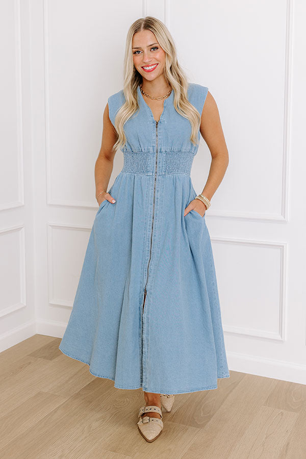 Downtown Daze Denim Midi Dress