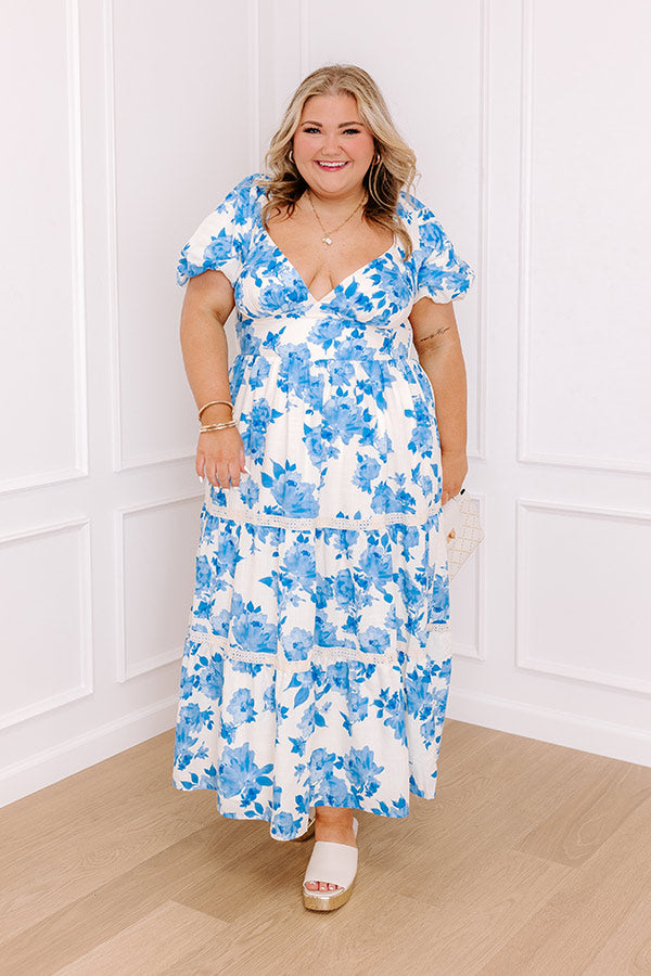 French Gardens Floral Midi Dress Curves