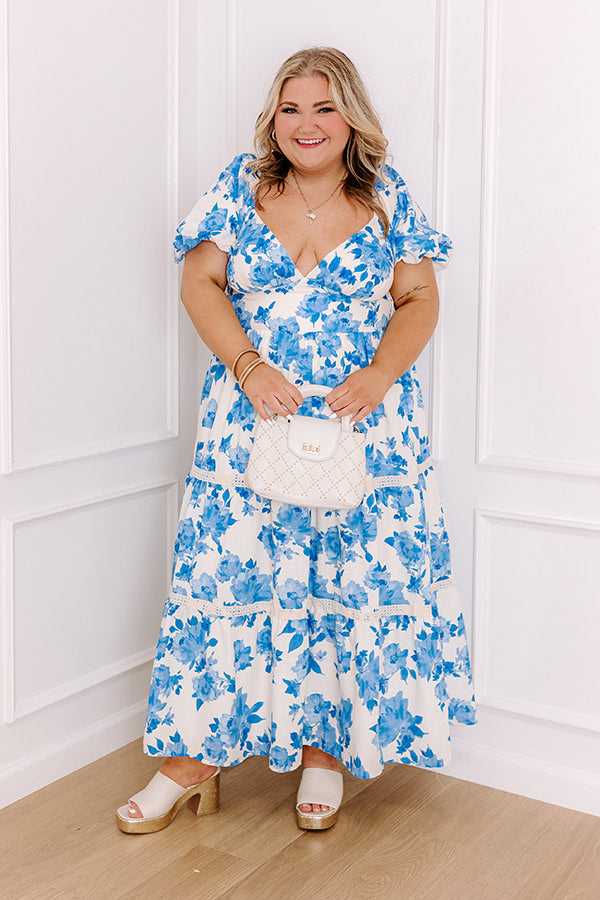 French Gardens Floral Midi Dress Curves