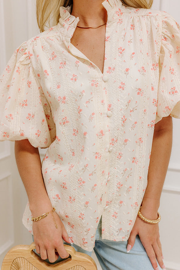 Honeysuckle Fields Floral Eyelet Top