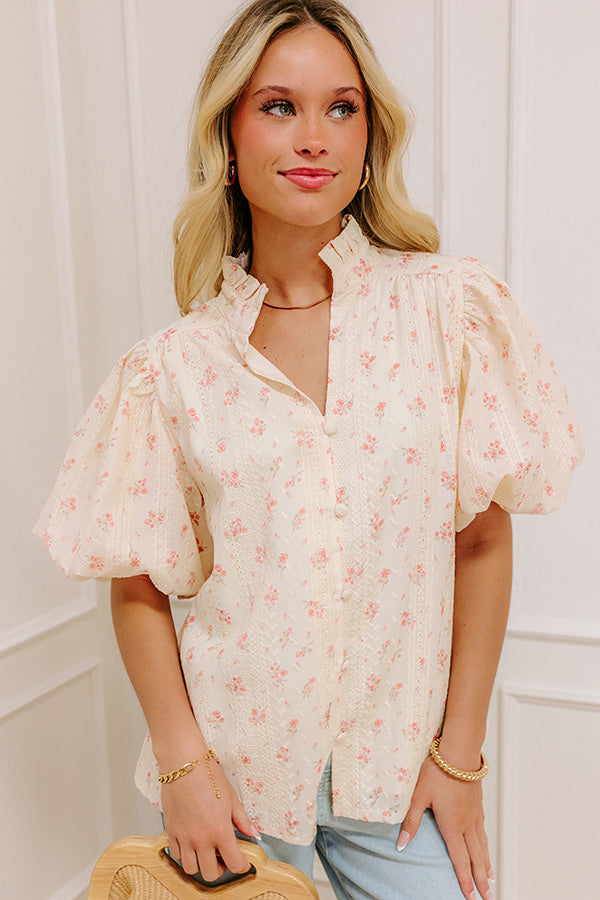 Honeysuckle Fields Floral Eyelet Top