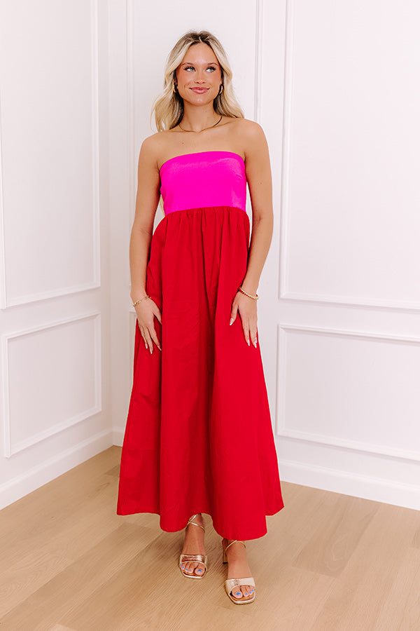 Block Party Cutie Midi Dress in Red S / Red Block Party Cutie Midi Dress in Red S / Red