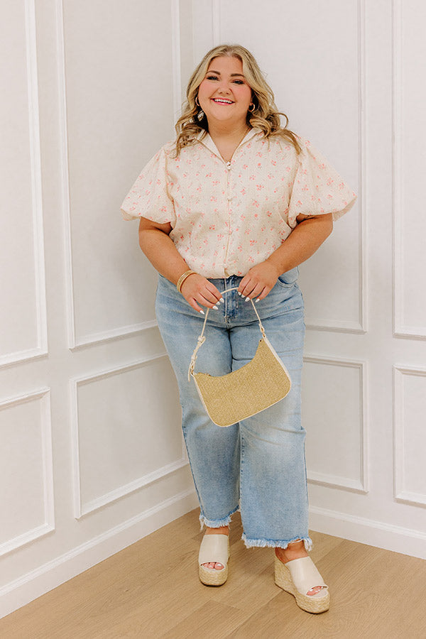 Honeysuckle Fields Floral Eyelet Top Curves