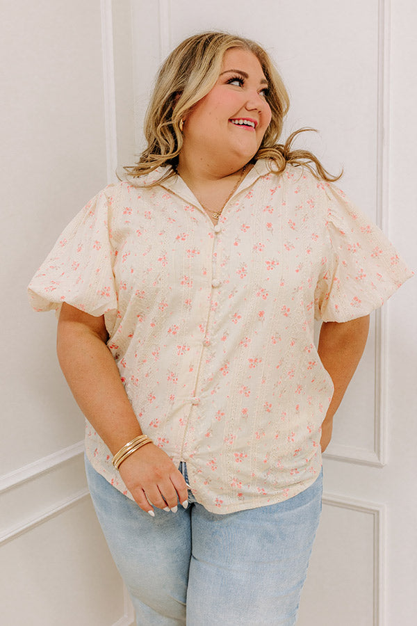 Honeysuckle Fields Floral Eyelet Top Curves