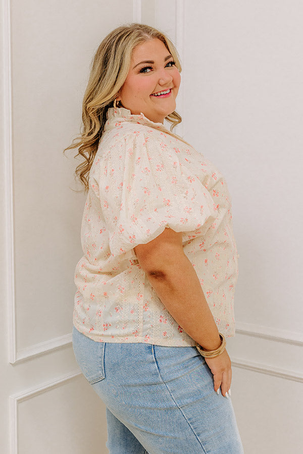 Honeysuckle Fields Floral Eyelet Top Curves