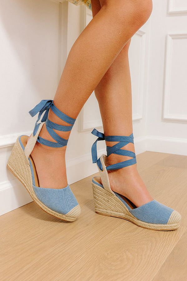 The Brianna Denim Wedge in Medium Wash