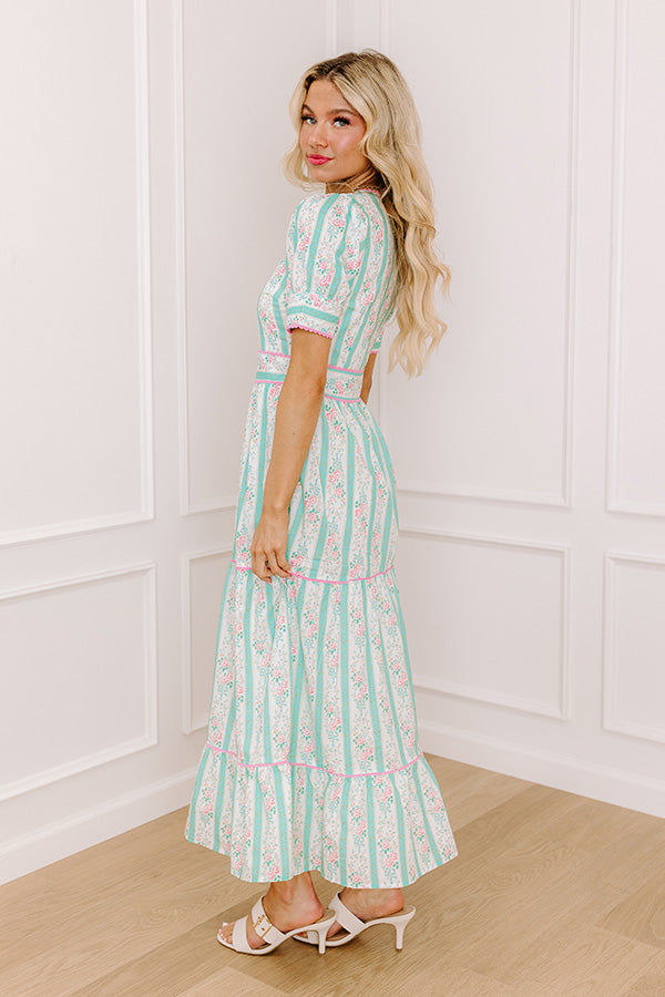 tea party midi dress Lulus | Pink Floral Print Tie-Strap Tiered Midi Dress | Womens | Small (Available in XS)