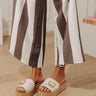 The Dahlia Faux Leather Platform Sandal in Light Stone Image - 1