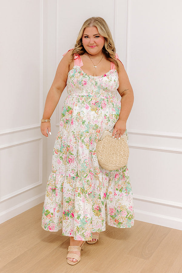 Garden Grace Floral Eyelet Maxi Dress Curves