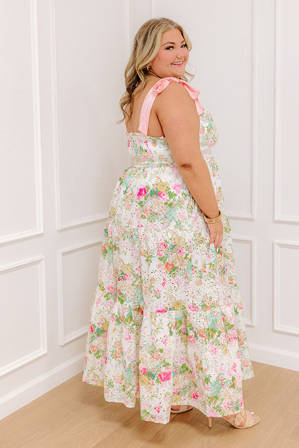 Garden Grace Floral Eyelet Maxi Dress Curves