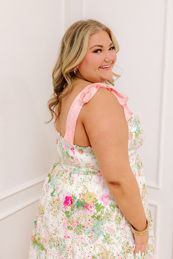 Garden Grace Floral Eyelet Maxi Dress Curves