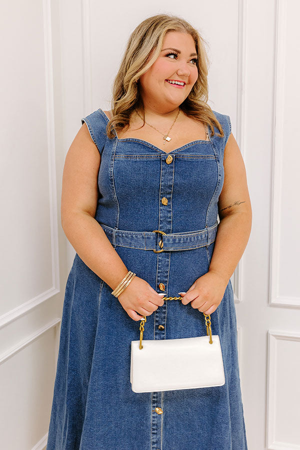 Downtown Stroll Denim Maxi Dress Curves