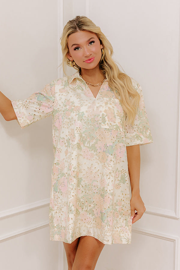 Honeysuckle Fields Floral Eyelet Mini Dress