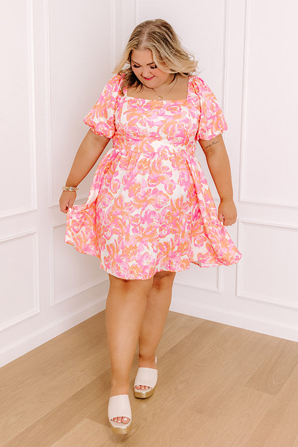 Sunny Smiles Floral Mini Dress Curves   