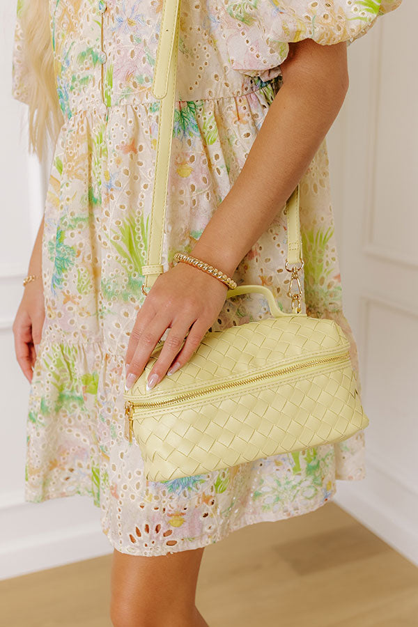 The Madison Faux Leather Crossbody in Yellow