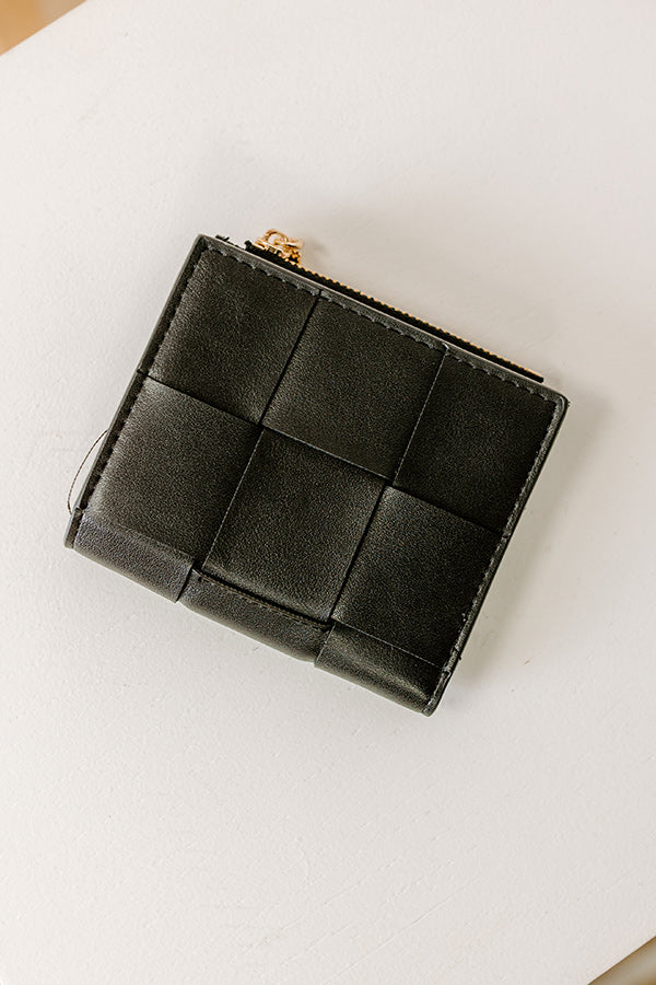 The Riley Woven Wallet in Black