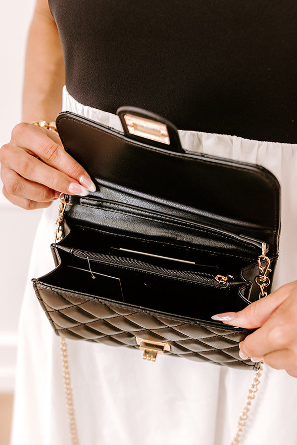 The Emilia Faux Leather Clutch in Black