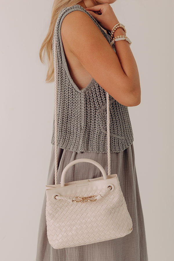 Blakely Faux Leather Crossbody in Cream Image - 1