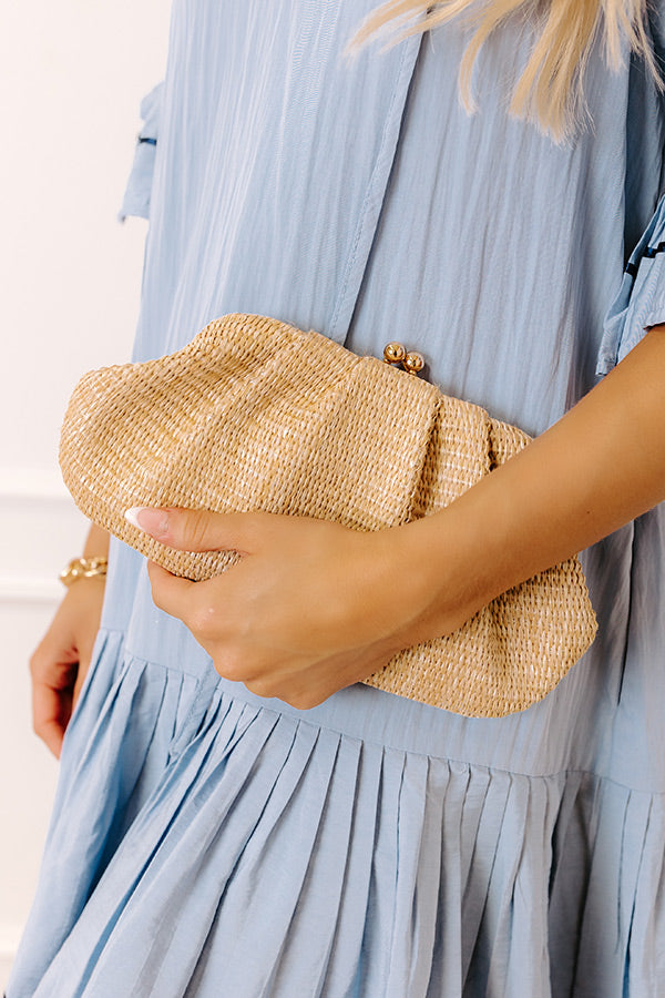 Vacay Mindset Raffia Woven Clutch