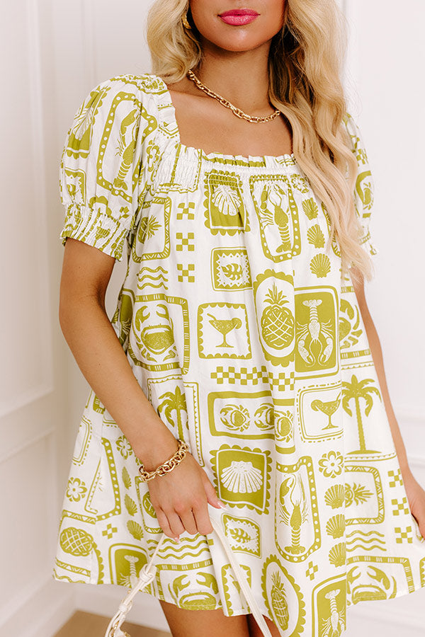 On Tropic Time Mini Dress in Lime Punch