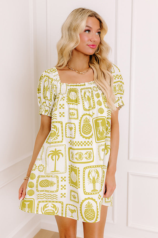 On Tropic Time Mini Dress in Lime Punch   