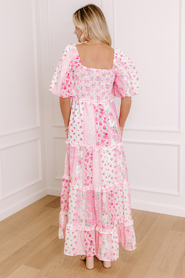 Floral Galore Smocked Maxi Dress in Pink Floral Galore Smocked Maxi Dress in Pink