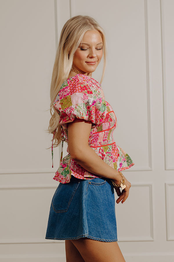 Chateau Lovely Floral Smocked Top Image - 3