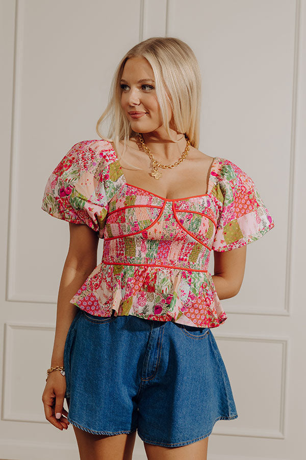 Chateau Lovely Floral Smocked Top Image - 1