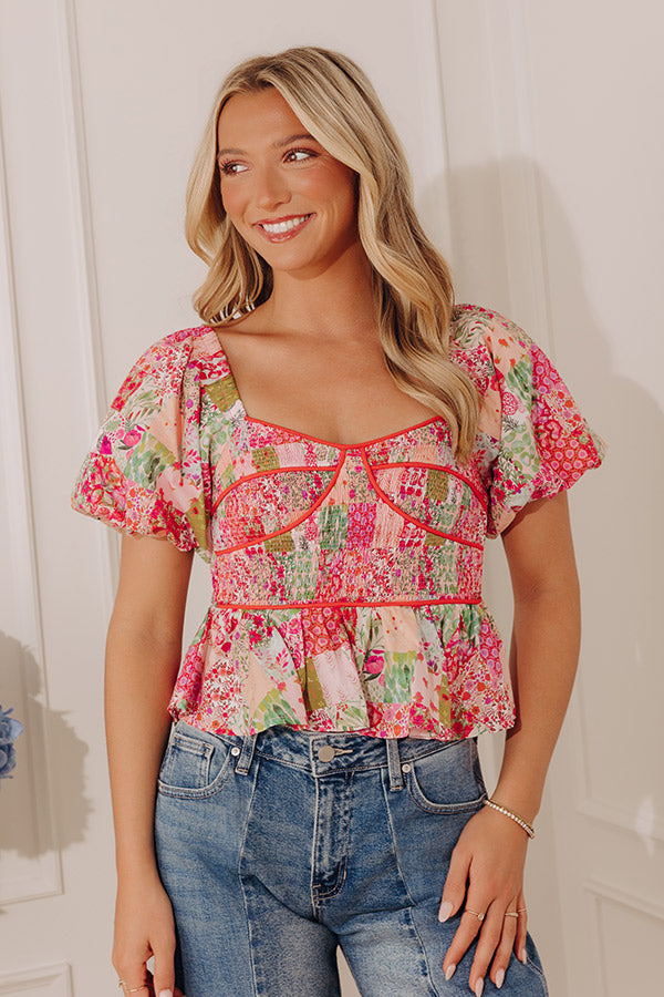 Chateau Lovely Floral Smocked Top Image - 1