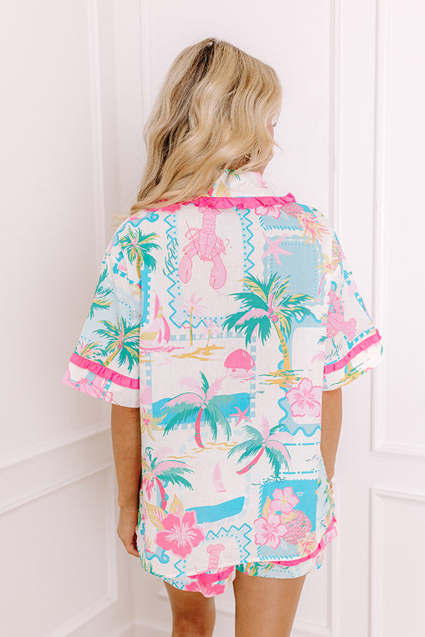 On Island Time Front Tie Top